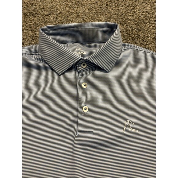 Rhoback Polo Shirt Mens M Blue Stripe Embroidered Casual Performance Golf Lot 3 - Picture 11 of 16